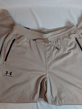 Men's Under Armour Beige Drawstring Athletic Joggers Size Large